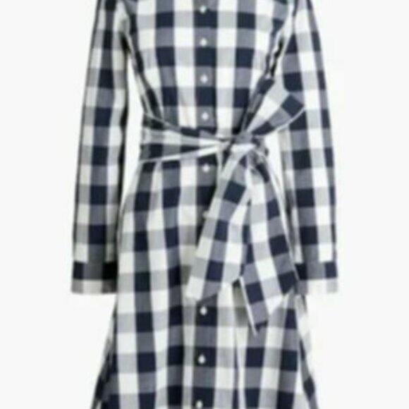 Like new! J.Crew Gingham Summer belted shirtdress size plus 16 - Picture 6 of 7